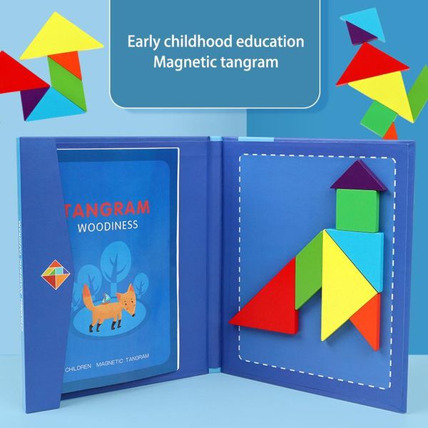 

7 magnetic plates children's magnetic tangram intelligence puzzle toy early education puzzle kindergarten activity props wmtbmf yyyspor