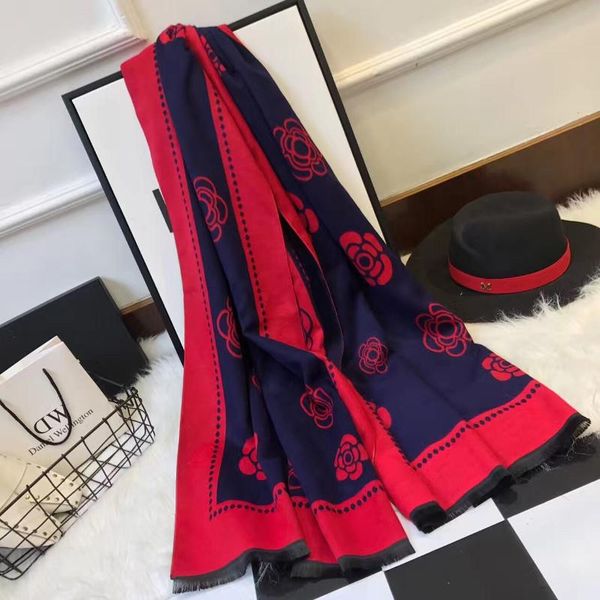 

scarves 2021 scarf winter ladies camellia cashmere fashion european and american warm ornament shawl women, Blue;gray