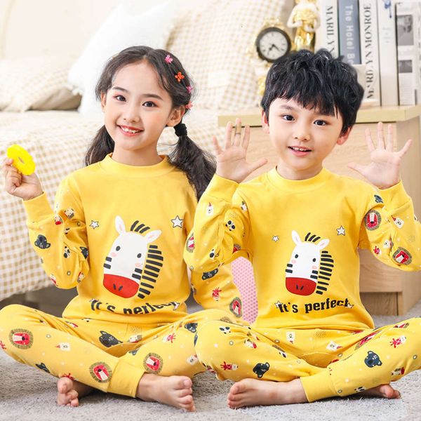 

2020 korean winter version zhongling children's cotton underwear set men's and women's autumn pants home cloth, Blue;red