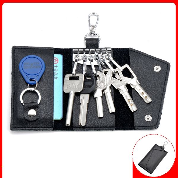 

car keys packages genuine leather key wallets waist hanged wholesale custom men multi-function key card package, Red;blue