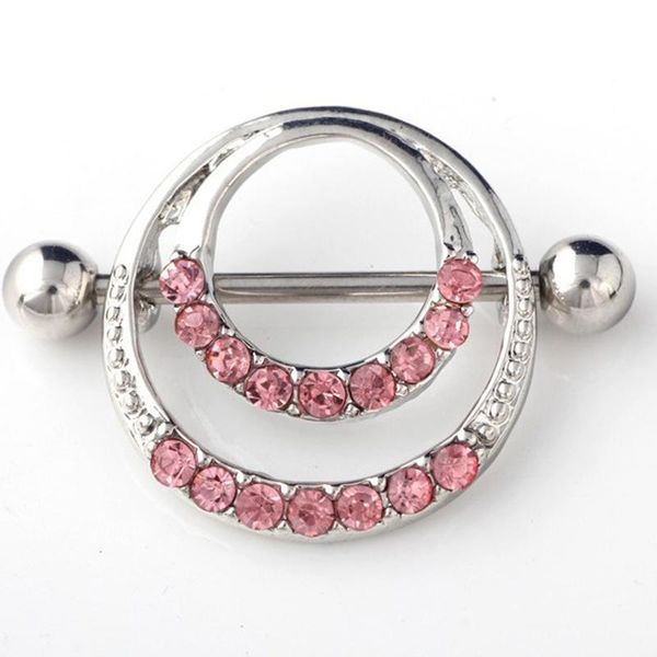 

2pcs double round nipple rings 16g nipple piercing alloyed nipple ring body jewelry piercing de orelha h wmtzig, Black