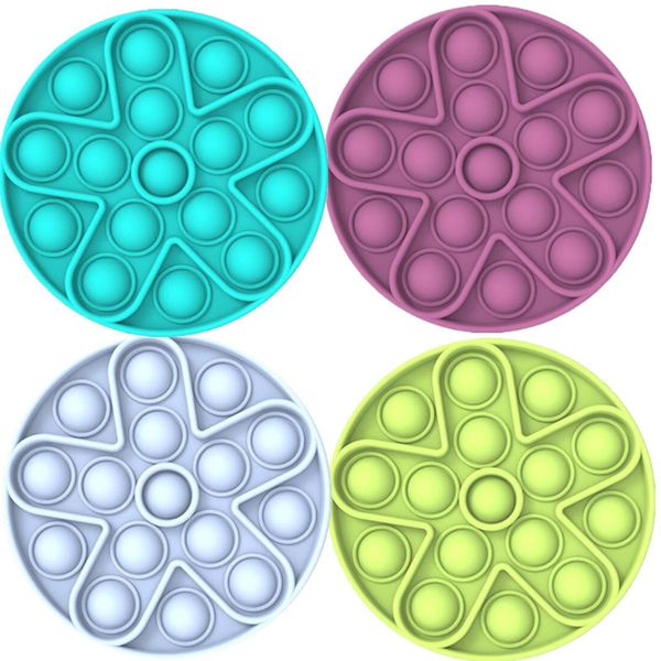 

2021 silicone push pop it sensory fidget toy pop bubble stress relief antistress round cicle flower shape squishy toys ly10183
