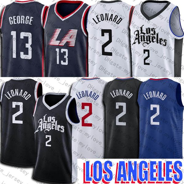 

kawhi basketball 2 leonard jersey paul 13 george jerseys los angeleses jersey 2021 city uniform, Black;red