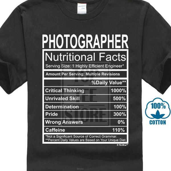 

sport men's t shirt pgrapher gift nutritional facts gag gifts funny young mens t shirt fashion t shirts 019319