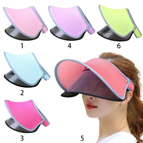 

women summer silk open double visor sun hat clip-on adjustable wide brim anti-uv cycling outdoor beach baseball cap, Blue;gray