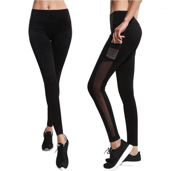 

yoga outfits women sports running pant exercise leggings fitness high stretch mesh patchwork breathable trousers1, White;red