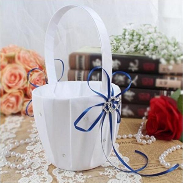 

gift wrap flower girl basket for ceremony wedding party decoration love case satin storage candy small confetti card container