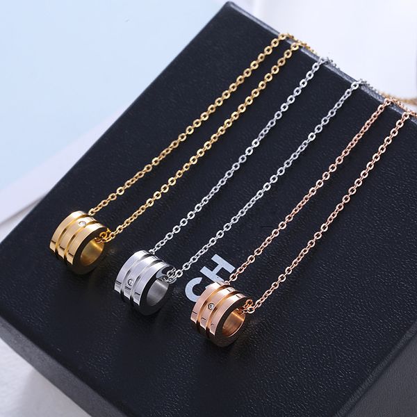 

japanese and korean fashion chain round pendant necklace girls versatile with diamond and short clavicle chain, Silver