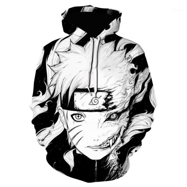 

autumn uzumaki 3d printing men's and women's hoodie fashion children's cartoon sweatshirt harajuku style pullove1, Black