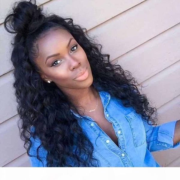 

kinky curly lace front wigs 150% density brazilian virgin human hair lace front wigs for black women, Black;brown
