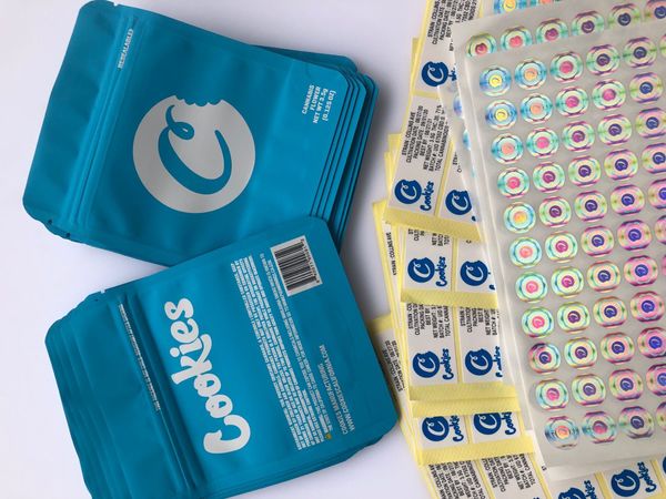 

3.5g blue california sf stickers mylar edibles local hologram label bags and cookies bags flavors solid packaging bbyic lipper