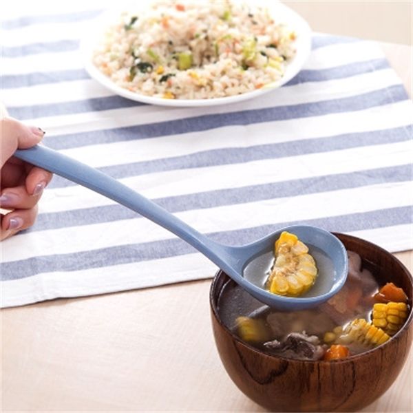

food grade plastic soup flour colorful long handle porridge tableware pp material spoon tablespoon