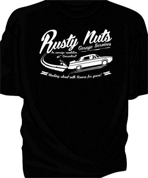 

rusty nuts garage services t-shirt. rover p6 sport hooded sweatshirt hoodie
