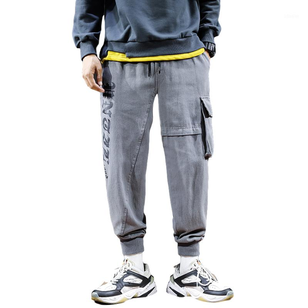 

2020 autumn mens harem pants streetwear jogger trousers men hip hop sweatpants trousers fashion letter printed men's clothing1, Black