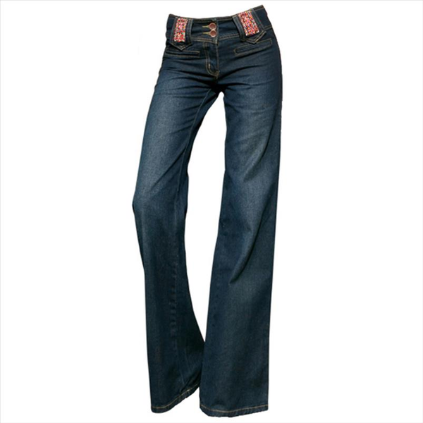 

women jeans pencil pants new arrival vintage womens bell bottom jeans mid waist slim waist slim boot cut trousers, Blue