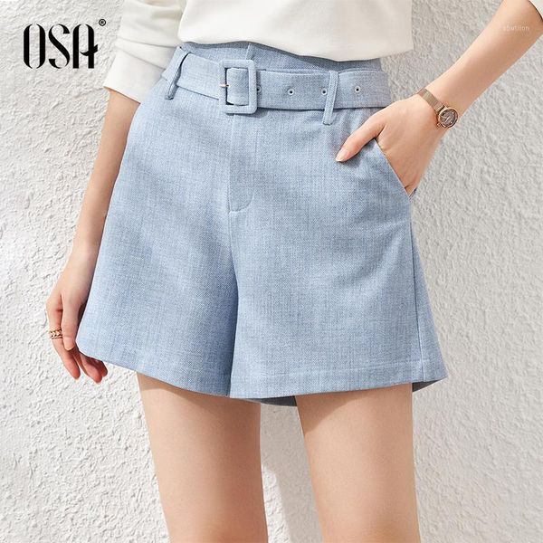 

women's shorts high-waist suit women's autumn clothing 2021 slim and versatile loose casual five-point straight pants1, White;black