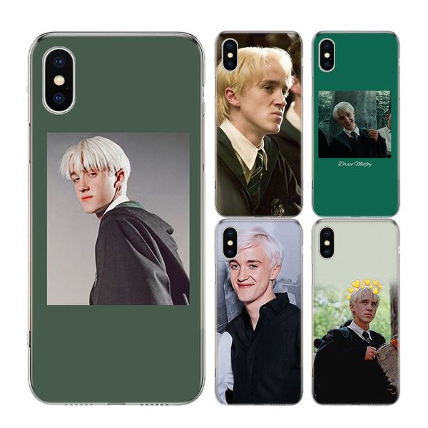 

43fgtpu soft draco malfoy black phone case for iphone 12 11 pro x xs max xr 7 8 6 6s plus 10 ten 5s se 2020 cover coque