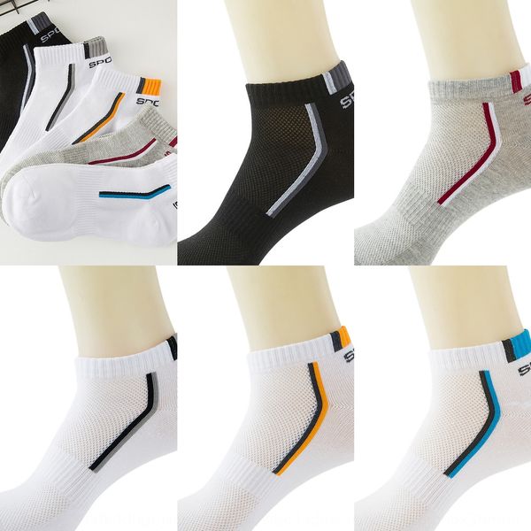 

mesh breathable men's spring and summer men's boat deodorant and sweat absorbing boat cotton socks cotton sports socks 466z4, Black