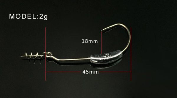 

5pcs/lot barbed lead hook 2g/2.5g/3g/5.25g/7g offset fishing hook fish hooks fit for texas rigs fishing tackle sqcqal pingtoy