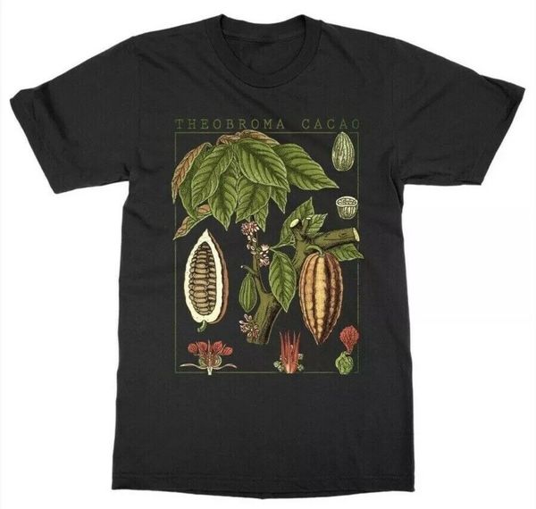 

sport chocolate t-shirt botanical garden plant print botany fruit flower cacao sweet 2019 men's fashion short sleeved slim t-shirts