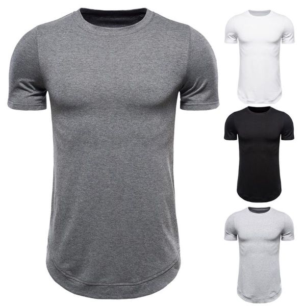 

men's t-shirts yt062 fashion summer clothing long solid color short-sleeved t-shirt eu size half sleeve base shirt, White;black