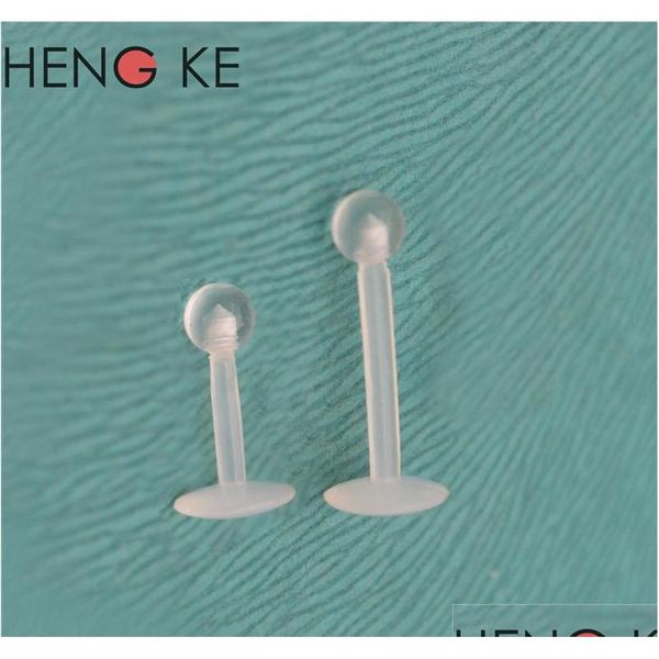

bioflex retainer lip stud straight labret rings earrings clear acrylic bio 6mm 8mm 10mm 16g fashion bod sqcagn homes2007, Black
