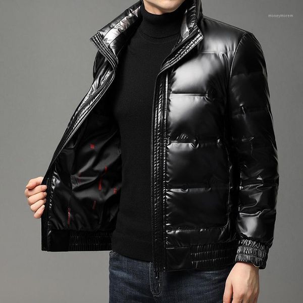 

grade 2020 new brand casual fashion white duck down jacket winter men shiny bubble windbreaker jacket coats mens clothing1, Black