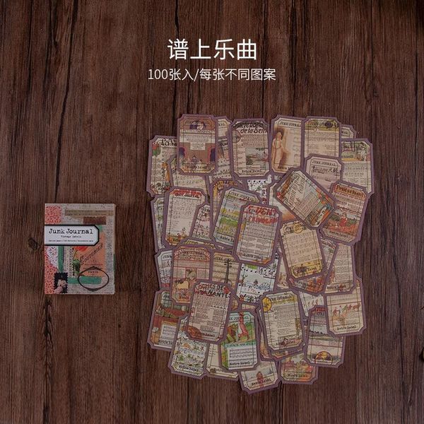 

100 коробочных ретро стиль завод новости специальных карт бумажного дневник s diy scrapbook студенческих канцтовары примечание sqcjes bbgarg