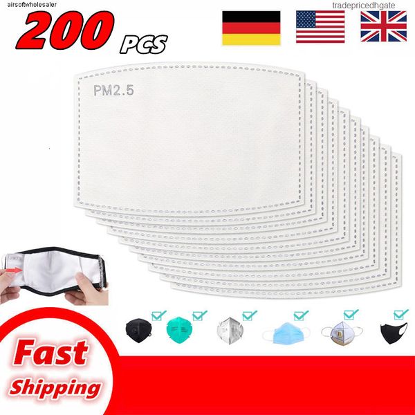

mask pm2.5 mouth for haze face anti 200factory replaceable filter-slice 5 layers non-woven activated carbon filter masks gasket