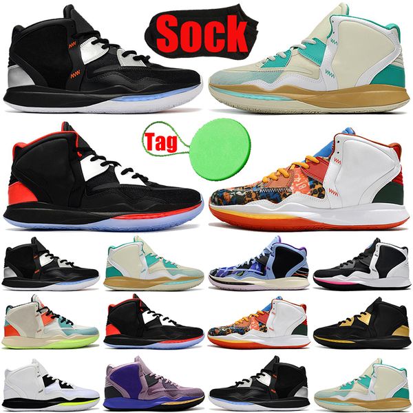 

with sock tag kyrie 8 mens basketball shoes fire and ice keep sue fresh aluminum men trainers sports sneakers size 40-46 promotion