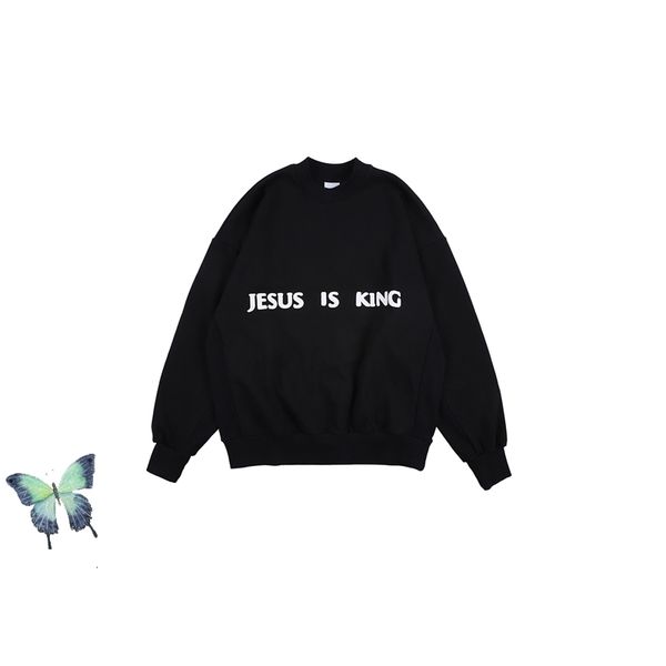 

2021 new autumn winter jesus is king sweatshirt kanye west streetwear trust god sweatshirts men women sweater 06xq, Black