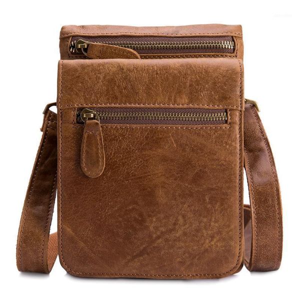 

waist bags multi-functional leisure 7 inch leather mobile phone bag men's oil wax outdoor retro small hanging bag1