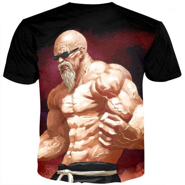 

youthup 2020 summer t shirts men anime print 3d t-shirt oogway tees master roshi men t shirt streetwear plus size1, White;black