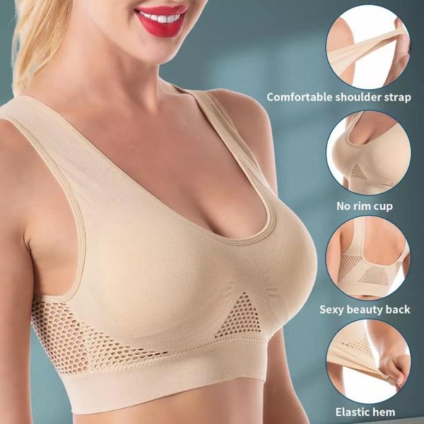 

yoga sports bra breather hole hollow out grid woman without rims together big yards sports bra vest, Red;black