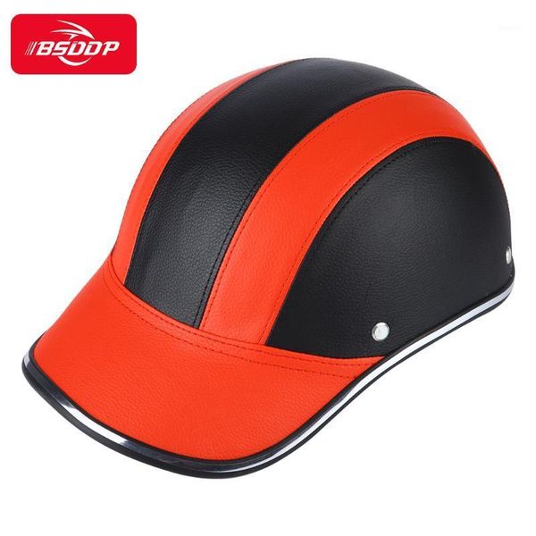 

motorcycle half helmet safety hard hat for cafe racer scooter baseball cap style half face vintage summer cap for1