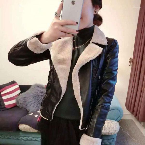 

jacket short section 2020 winter clothing new coat female european and american fur one lambs wool and thick fur coat1, Black