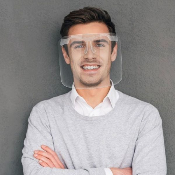 

transparent shield full face cover men's and women's protective glasses holder goggles safety anti-spray mask dust-proof