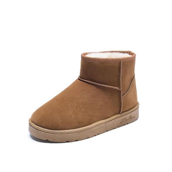 

women boots ladies female brand fashion casual designer luxury platform ankle fur boots winter shoes woman snow, Black