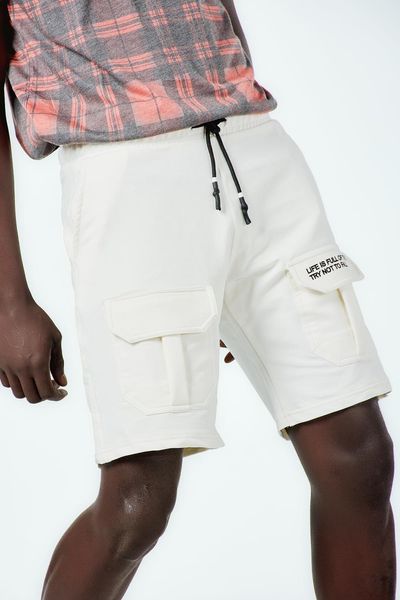 

men's white pocket shorts 1027, White;black