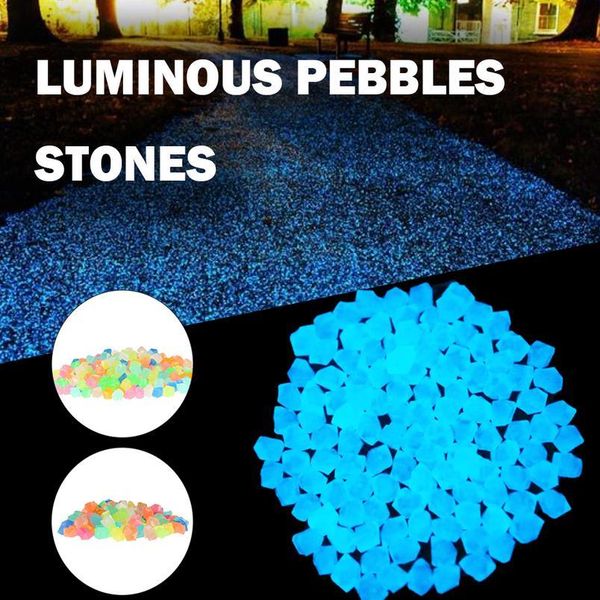 

100pcs/300pcs 14mm garden decor luminous stones glow in dark decorative pebbles outdoor fish tank decoration pebb jllewi