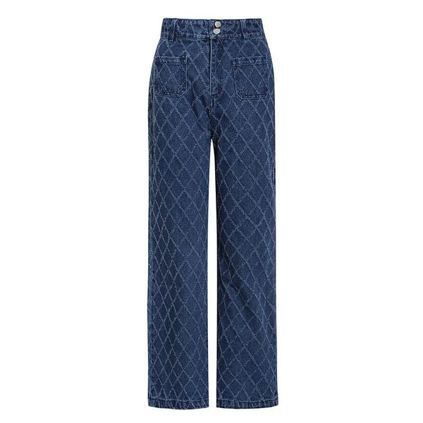 

seebeautiful casual loose jeans button pockets high waist wide leg denim pants tide new fashion 2020 autumn winter women m156, Blue