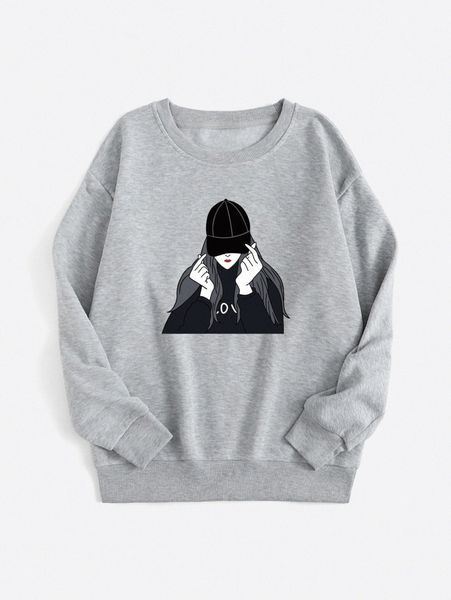 

figure graphic thermal pullover r7c0#, White;black