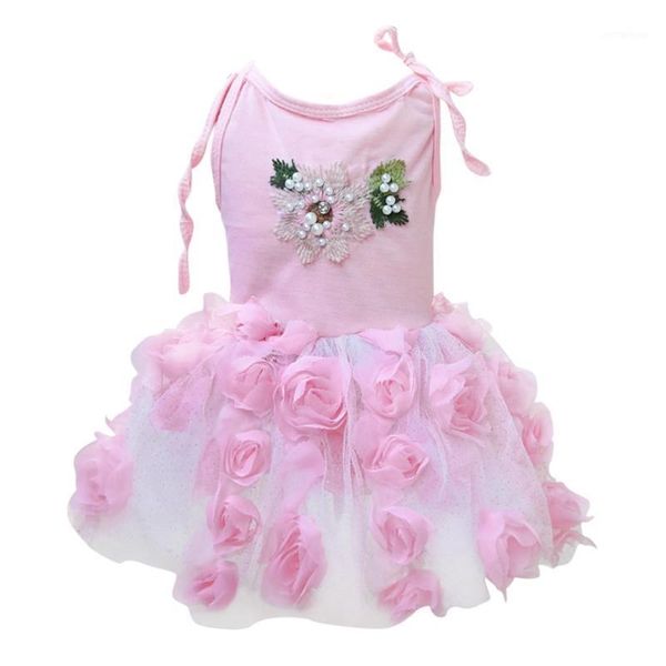

dog apparel summer pet tutu rose wedding dress pearls lace design cat puppy princess skirt1