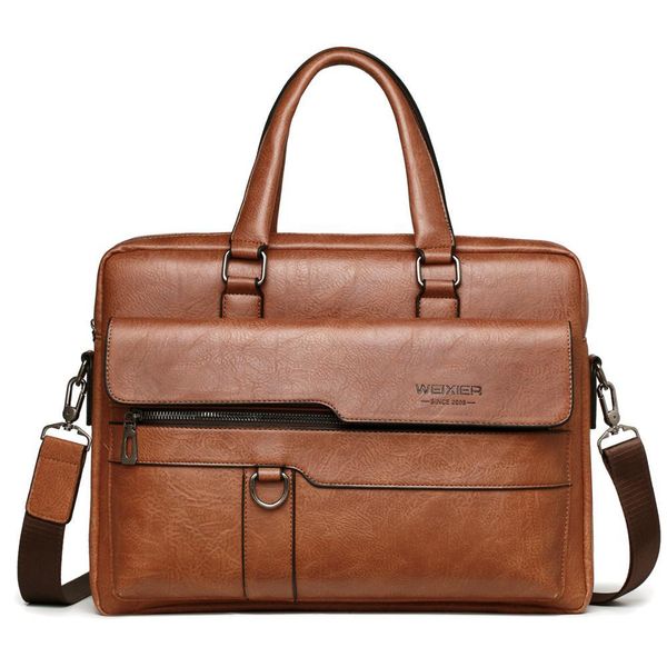 

vintage briefcase 15.6 inch lappu leather male handbag for man shoulder bags large men briefcases business bag