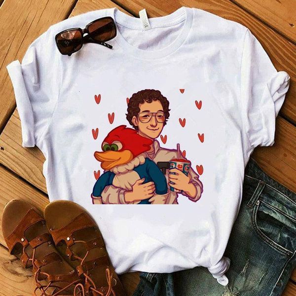 

2020 movie female t-shirt stranger things season 3 t-shirt female upside-down shirt graphic design t-shirt shirt costume female, White