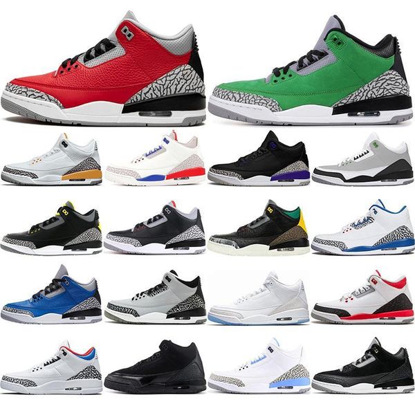 

new arrival jumpman 3 unc 3s mens women basketball shoes fragment knicks rivals satin chicago trainer smens women sneakers 40-47