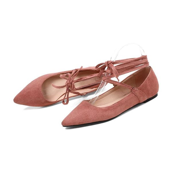 

dress shoes spring 2021 single cross strap suede point 32, 18310-44 female, Black