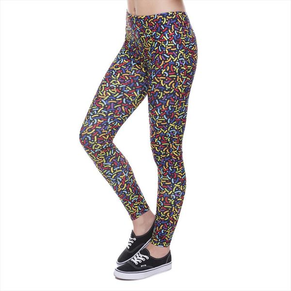 

горячая продажа sexy legging отпечатана женщины гетры мода творческого 90s окропляет легинсы высокой талии legins женщина брюки, Black