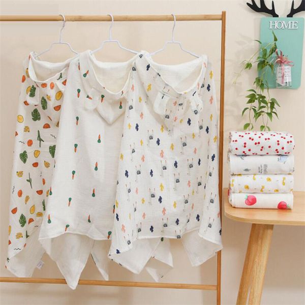 

17 style muslin cotton baby bath towel newborn baby hoodie blanket children bathroom beach shower towel poncho hooded bath towel 201019