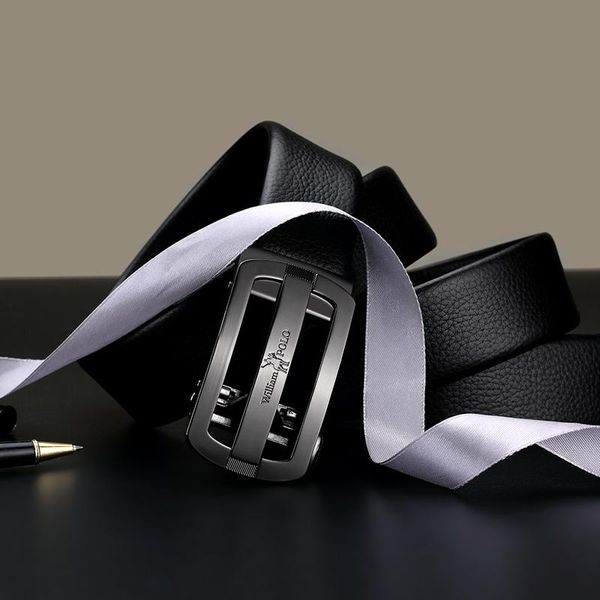

brand men's belt automatic head strap cowskin belt fashion gold buckles design for men leather belts men 18266-67p, Black;brown